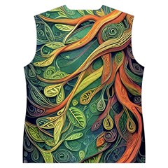 Outdoors Night Setting Scene Forest Woods Light Moonlight Nature Wilderness Leaves Branches Abstract Women s Button Up Vest from UrbanLoad.com Back