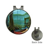 Boat Canoe Swamp Bayou Roots Moss Log Nature Scene Landscape Water Lake Setting Abandoned Rowboat Fi Hat Clips with Golf Markers