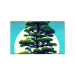 Pine Moon Tree Landscape Nature Scene Stars Setting Night Midnight Full Moon Sticker Rectangular (100 pack)