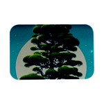 Pine Moon Tree Landscape Nature Scene Stars Setting Night Midnight Full Moon Open Lid Metal Box (Silver)  
