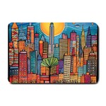 City New York Nyc Skyscraper Skyline Downtown Night Business Urban Travel Landmark Building Architec Small Doormat