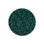 Squares cubism geometric background Rubber Round Coaster (4 pack)