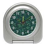 Squares cubism geometric background Travel Alarm Clock