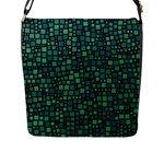 Squares cubism geometric background Flap Closure Messenger Bag (L)