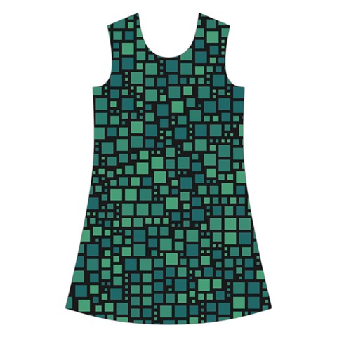 Squares cubism geometric background Kids  Short Sleeve Velvet Dress from UrbanLoad.com Front