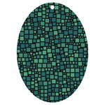 Squares cubism geometric background UV Print Acrylic Ornament Oval