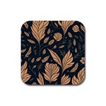 Background Pattern Leaves Texture Rubber Coaster (Square)