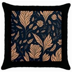 Background Pattern Leaves Texture Throw Pillow Case (Black)