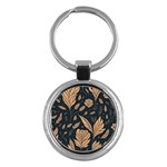 Background Pattern Leaves Texture Key Chain (Round)