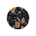 Background Pattern Leaves Texture Rubber Coaster (Round)