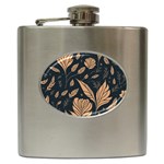 Background Pattern Leaves Texture Hip Flask (6 oz)