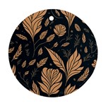Background Pattern Leaves Texture Round Ornament (Two Sides)