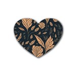 Background Pattern Leaves Texture Rubber Heart Coaster (4 pack)