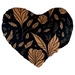 Background Pattern Leaves Texture Large 19  Premium Heart Shape Cushions