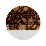 Background Pattern Leaves Texture Marble Wood Coaster (Round)