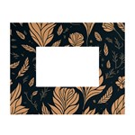 Background Pattern Leaves Texture White Tabletop Photo Frame 4 x6 