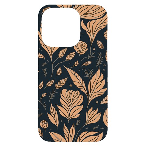 Background Pattern Leaves Texture iPhone 14 Pro Black UV Print Case from UrbanLoad.com Front
