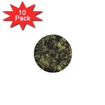Green Camouflage Military Army Pattern 1  Mini Buttons (10 pack) 