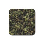 Green Camouflage Military Army Pattern Rubber Coaster (Square)