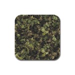 Green Camouflage Military Army Pattern Rubber Square Coaster (4 pack)