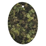 Green Camouflage Military Army Pattern Oval Ornament (Two Sides)