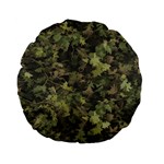 Green Camouflage Military Army Pattern Standard 15  Premium Flano Round Cushions