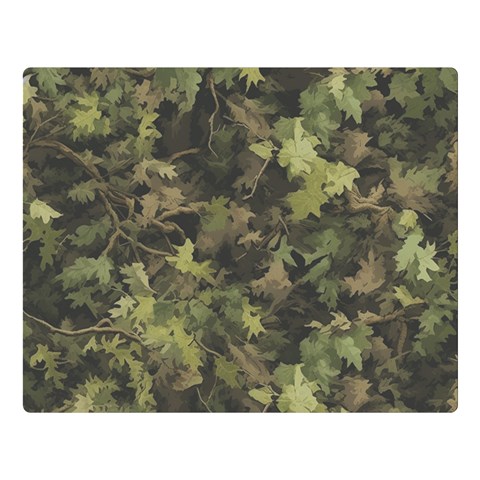 Green Camouflage Military Army Pattern Premium Plush Fleece Blanket (Large) from UrbanLoad.com 80 x60  Blanket Front