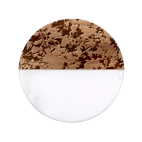 Green Camouflage Military Army Pattern Classic Marble Wood Coaster (Round)  from UrbanLoad.com Front