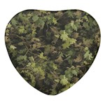 Green Camouflage Military Army Pattern Heart Glass Fridge Magnet (4 pack)