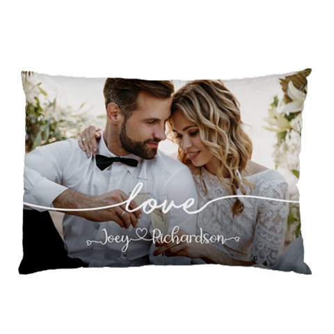 Personalized Love Couple Wedding Name Pillow Case Pillow Case (Two Sides) from UrbanLoad.com Back