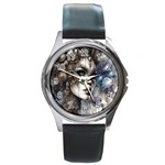 Woman in Space Round Metal Watch