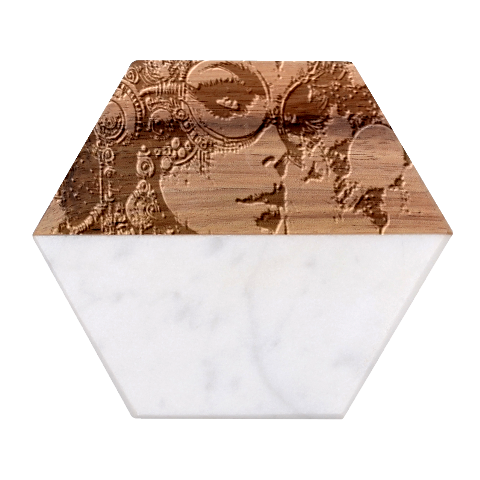 Woman in Space Marble Wood Coaster (Hexagon)  from UrbanLoad.com Front