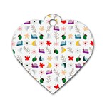 Snails Butterflies Pattern Seamless Dog Tag Heart (Two Sides)