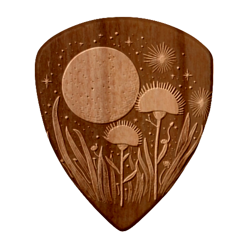 Flowers Space Wood Guitar Pick (Set of 10) from UrbanLoad.com Front