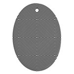 Abstract Diagonal Stripe Pattern Seamless Oval Ornament (Two Sides)