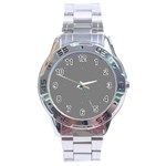 Abstract Diagonal Stripe Pattern Seamless Stainless Steel Analogue Watch