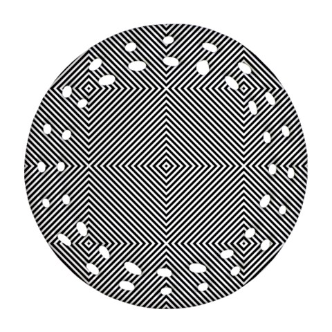 Abstract Diagonal Stripe Pattern Seamless Round Filigree Ornament (Two Sides) from UrbanLoad.com Front