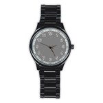 Abstract Diagonal Stripe Pattern Seamless Stainless Steel Round Watch