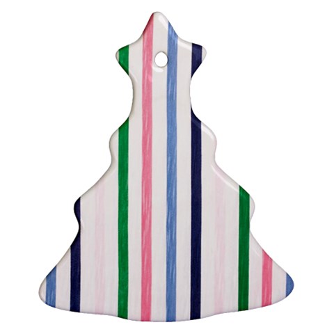 Stripes Pattern Abstract Retro Vintage Christmas Tree Ornament (Two Sides) from UrbanLoad.com Front