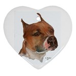 American Staffordshire Bull Terrier Ornament (Heart)