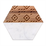 Beauitiful Geometry Marble Wood Coaster (Hexagon) 