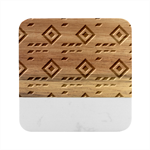 Beauitiful Geometry Marble Wood Coaster (Square)