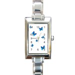 Butterfly-blue-phengaris Rectangle Italian Charm Watch