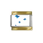 Butterfly-blue-phengaris Gold Trim Italian Charm (9mm)