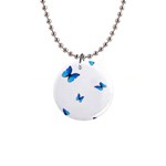 Butterfly-blue-phengaris 1  Button Necklace