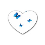 Butterfly-blue-phengaris Rubber Coaster (Heart)