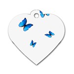 Butterfly-blue-phengaris Dog Tag Heart (Two Sides)