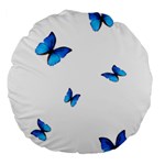 Butterfly-blue-phengaris Large 18  Premium Flano Round Cushions