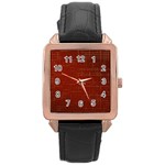 Grid Background Pattern Wallpaper Rose Gold Leather Watch 