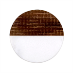 Grid Background Pattern Wallpaper Classic Marble Wood Coaster (Round) 